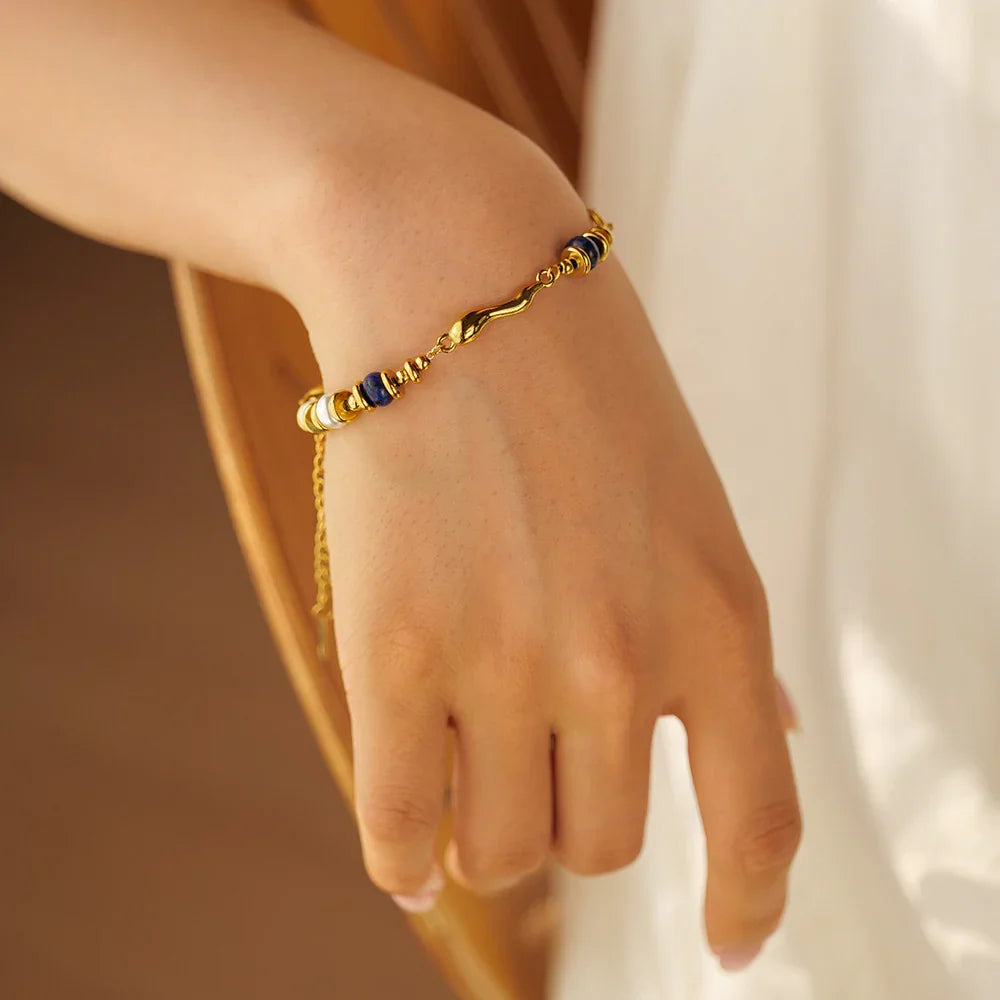 [Royal&Vicky]Quintessa Layered Chain Pearl Bracelet