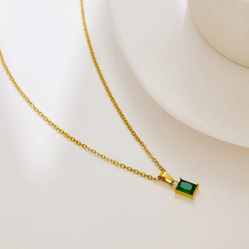 [Royal&Vicky]Emi Green Necklace
