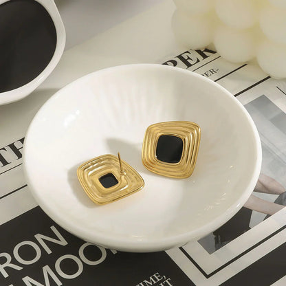 [Royal&Vicky]Sylvie Geometric Gold Earrings