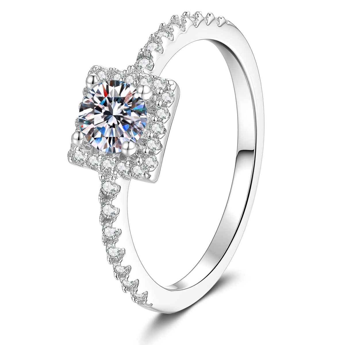 [Leaves]DAINTY SUGAR-CUBE MOISSANITE RING
