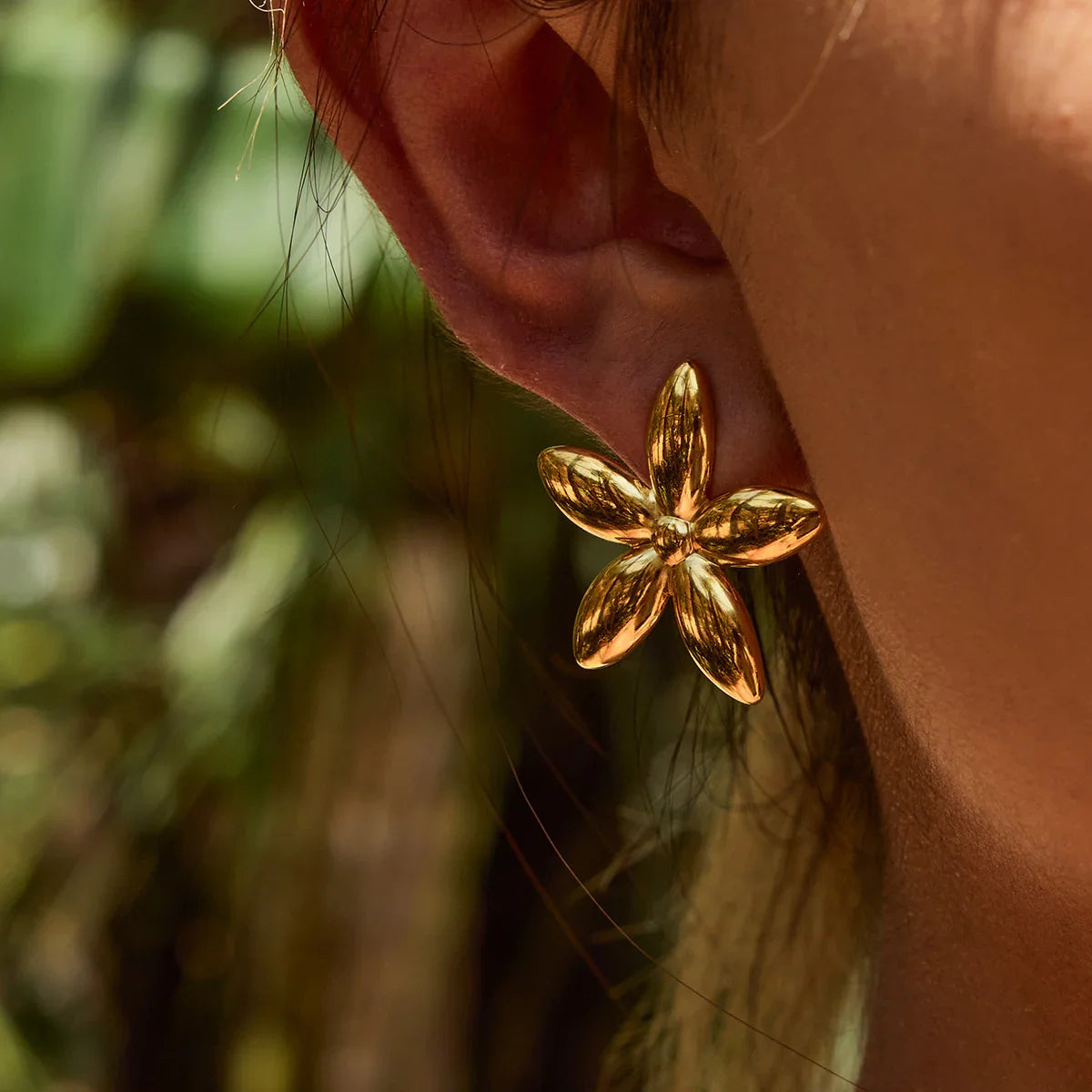 [Royal&Vicky]Monica Floral Gold Earrings