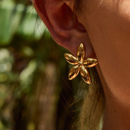 [Royal&Vicky]Monica Floral Gold Earrings