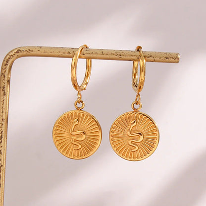 [Royal&Vicky]Eliana Serpent Coin Earrings