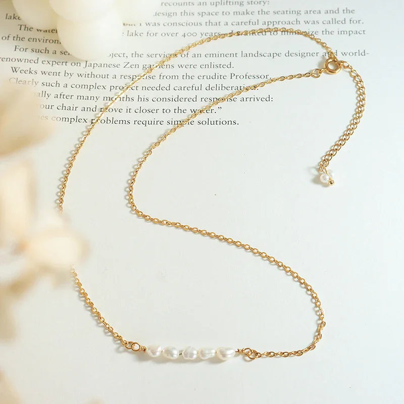 [Royal&Vicky]Fleur Freshwater Pearl Gold Necklace