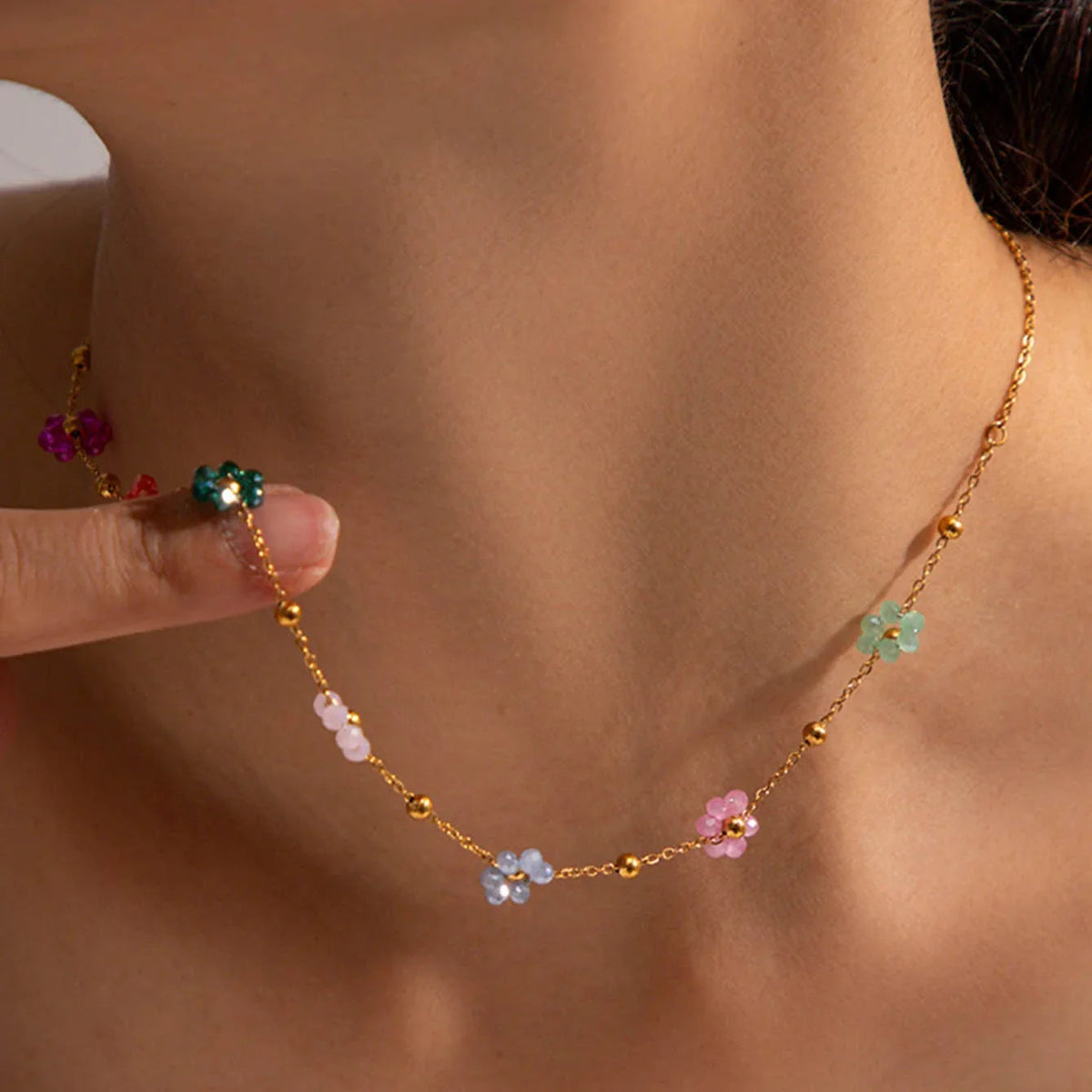 [Royal&Vicky]Azalea Floral Gold Necklace