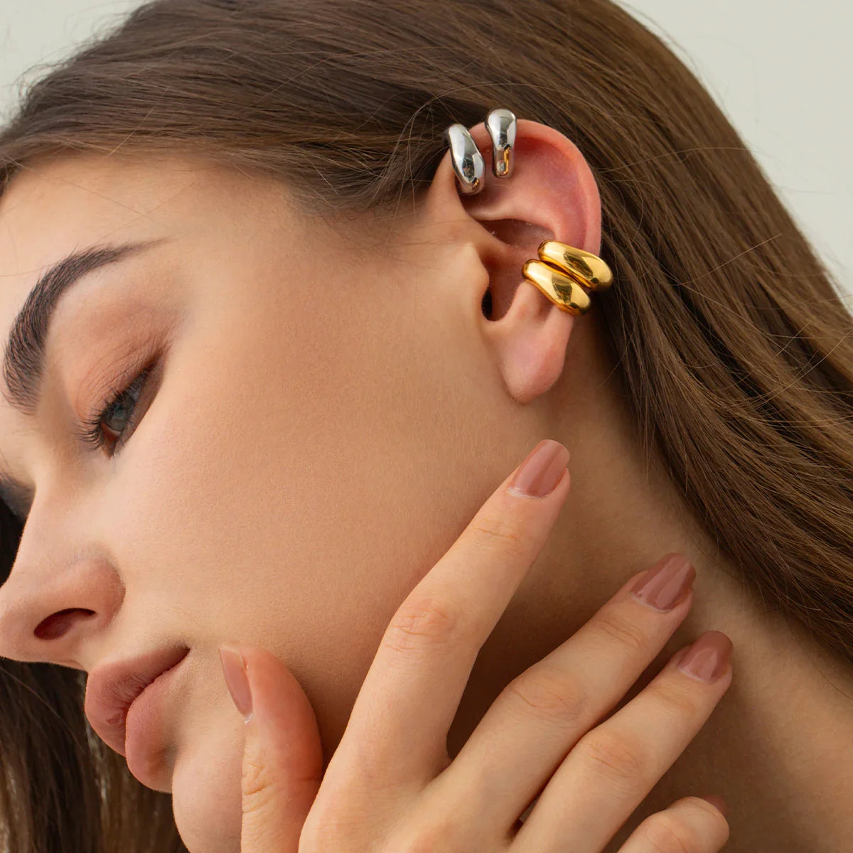[Royal&Vicky]Fabienne Gold Ear Cuffs