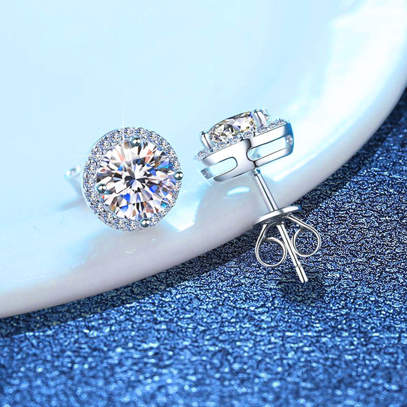 [Leaves]CLASSIC 4-PRONG ROUND MOISSANITE STUD EARRINGS