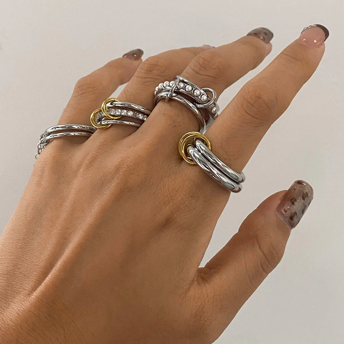 [Royal&Vicky]Desiree Stacked Diamond Ring