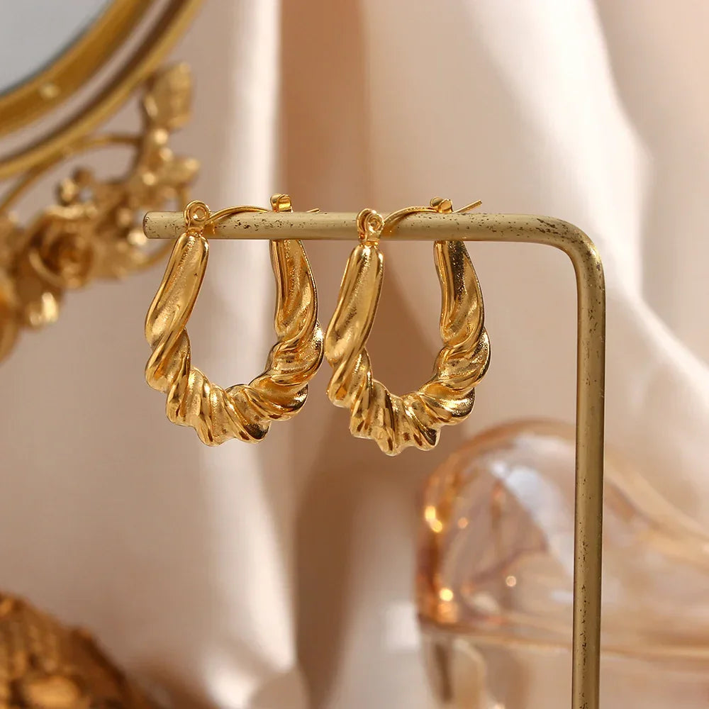 [Royal&Vicky]Adaline Twist Hoop Earrings