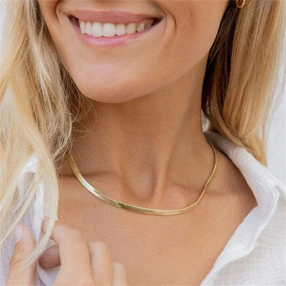 [Royal&Vicky]Elizabeth Gold Herringbone Necklace