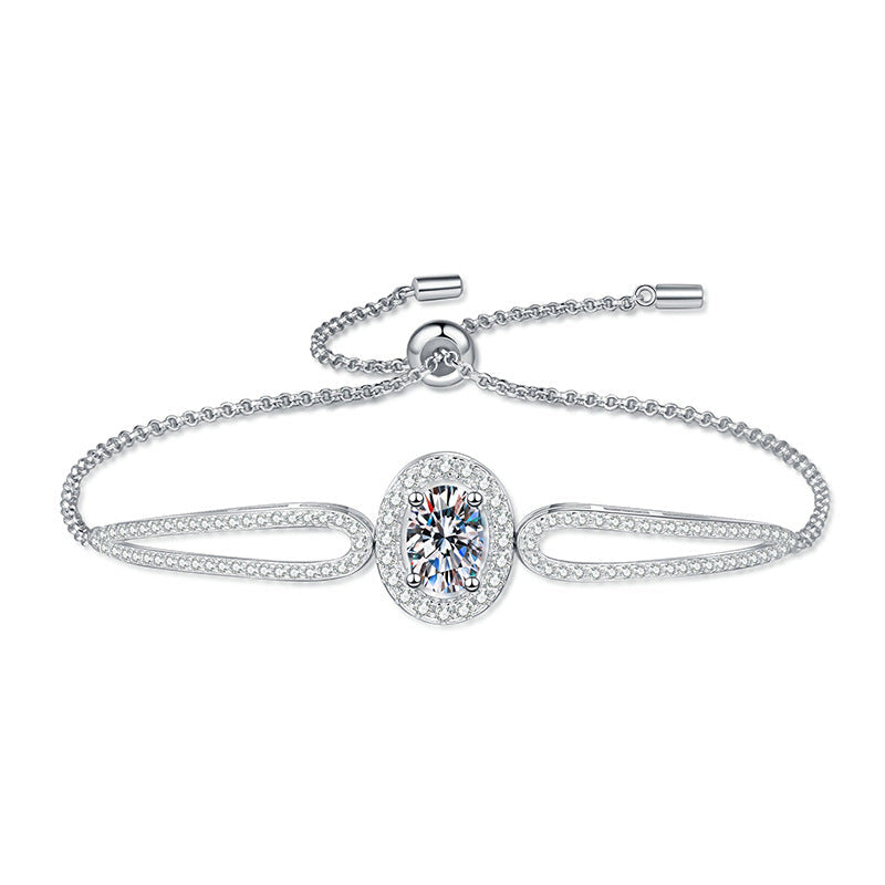 [Leaves]"PIGEON'S EGG" TEARDROP MOISSANITE BRACELET