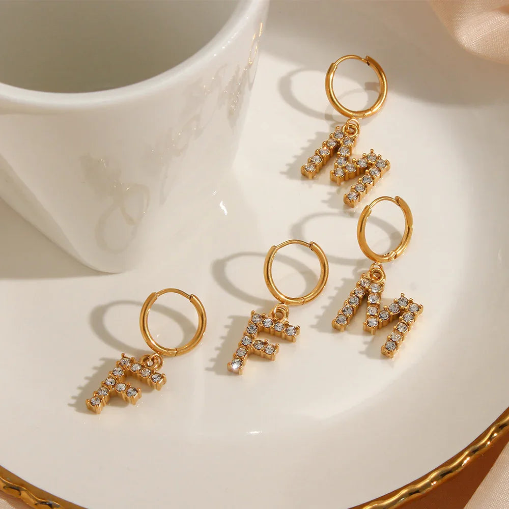 [Royal&Vicky]Wilhemina Initial Letter Earrings