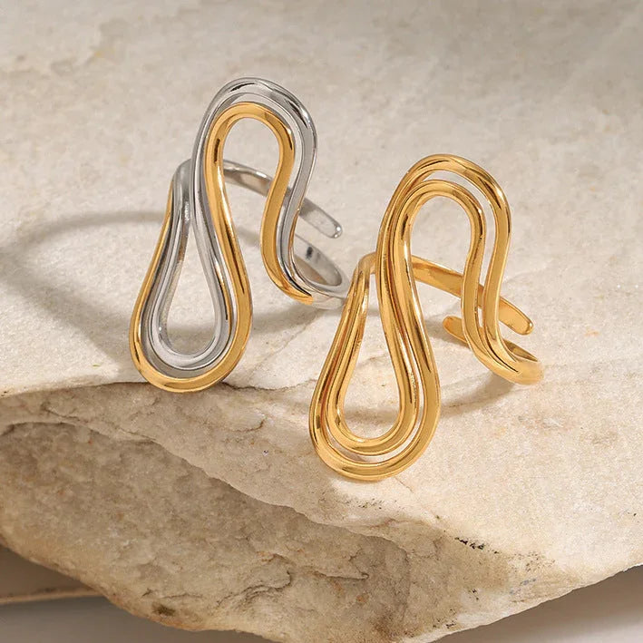 [Royal&Vicky]Halle Abstract Gold Ring