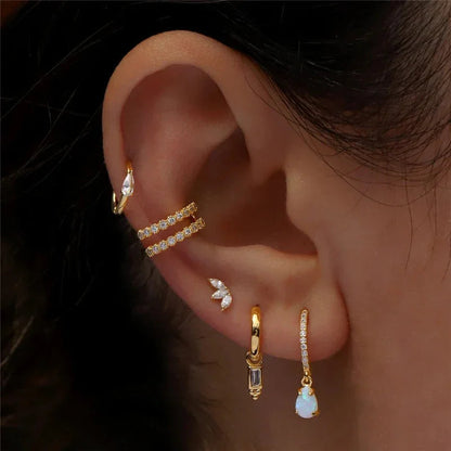 [Royal&Vicky]Trio Flat Back Diamond Stud