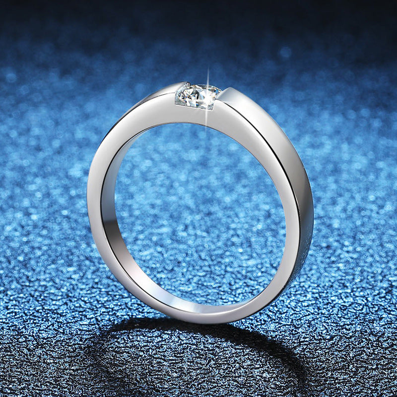 [Leaves]SLEEK MINIMALIST COUPLE'S MOISSANITE RING