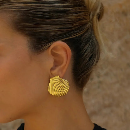 [Royal&Vicky]Nicole Seashell Gold Earrings