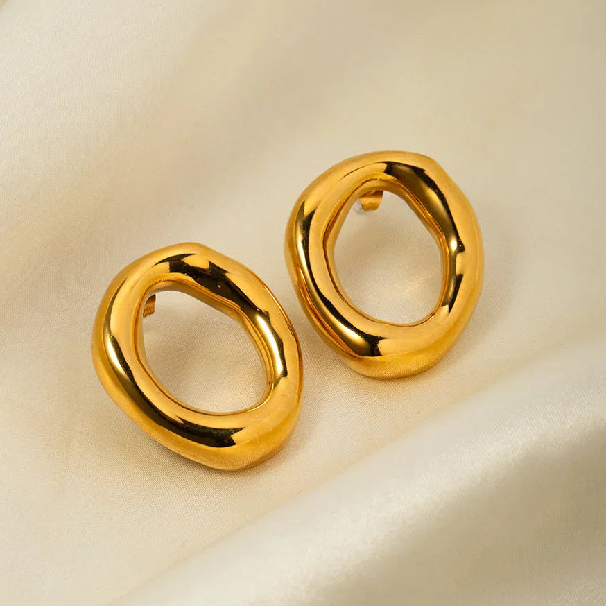 [Royal&Vicky]Raquel Open Oval Earrings