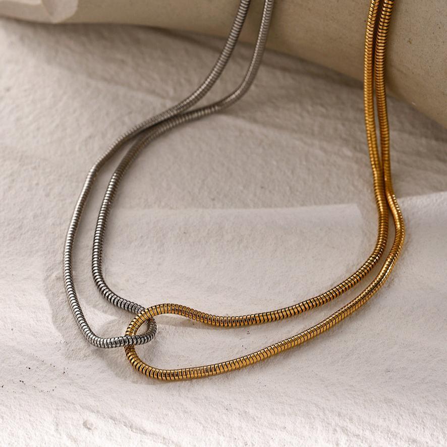 [Royal&Vicky]Talia Two Tone Necklace