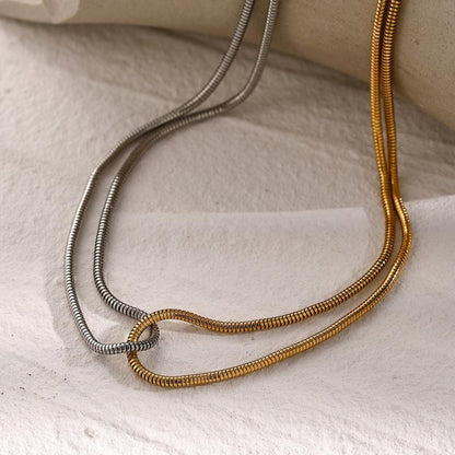 [Royal&Vicky]Talia Two Tone Necklace