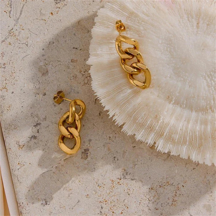 [Royal&Vicky]Giselle Gold Chain Earring