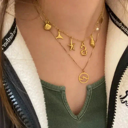[Royal&Vicky]Avaria Ocean Initial Necklace