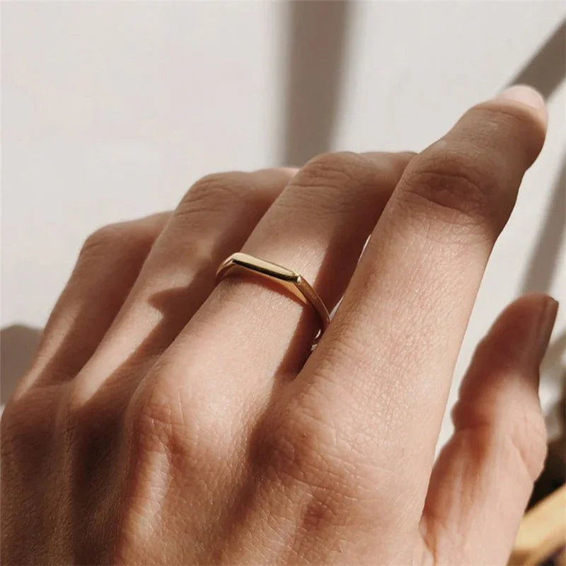 [Royal&Vicky]Sasha Geometric Gold Ring