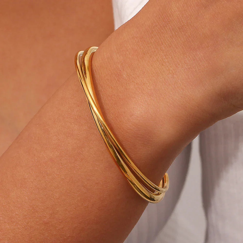 [Royal&Vicky]Rianne Layered Gold Bangle