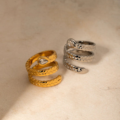 [Royal&Vicky]Davina Gold Serpent Ring