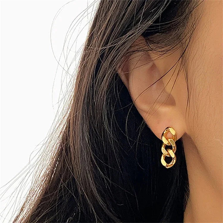 [Royal&Vicky]Giselle Gold Chain Earring