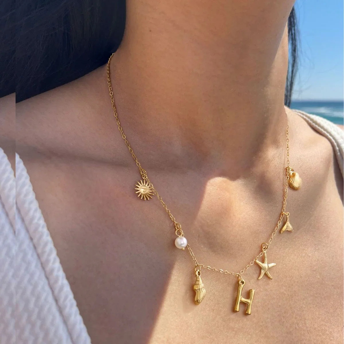 [Royal&Vicky]Avaria Ocean Initial Necklace