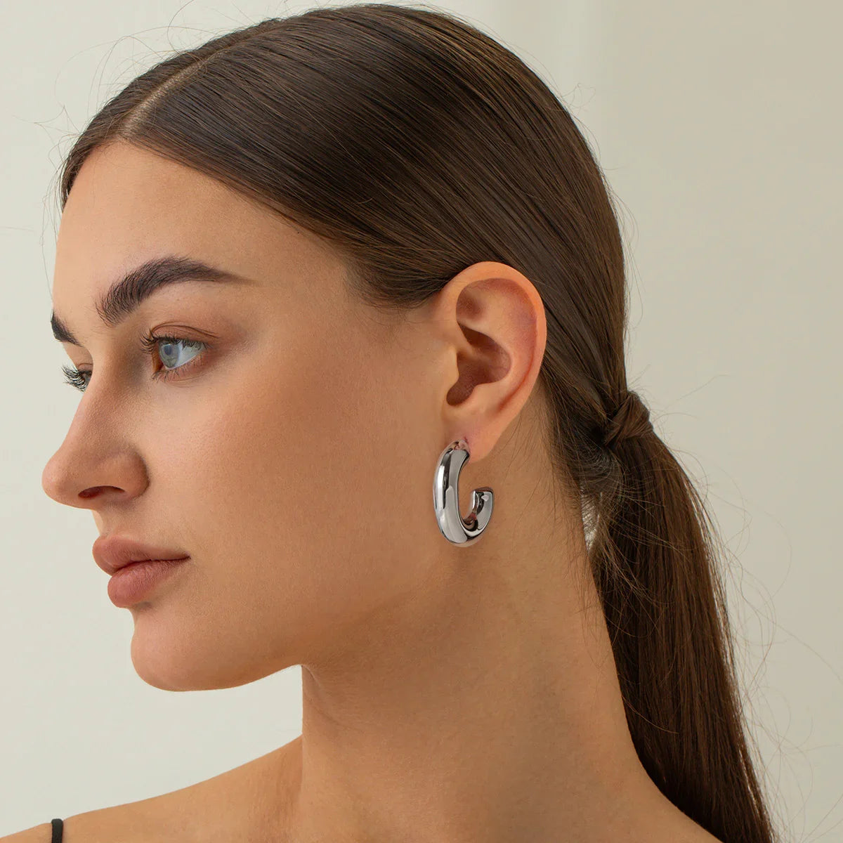 [Royal&Vicky]Alera Silver Hoops