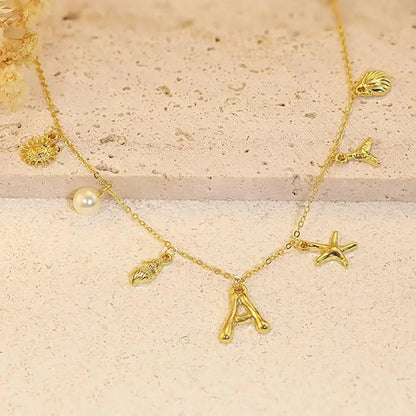 [Royal&Vicky]Avaria Ocean Initial Necklace