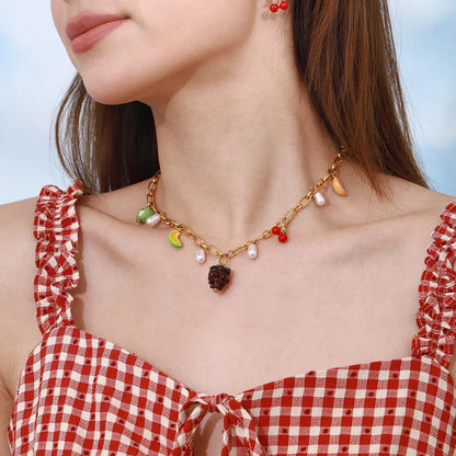 [Royal&Vicky]Michelle Fruit Charm Gold Necklace