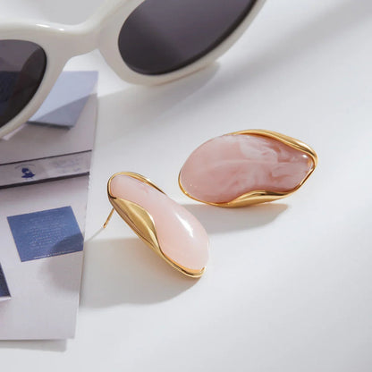 [Royal&Vicky]Amelise Polished Gemstone Earrings
