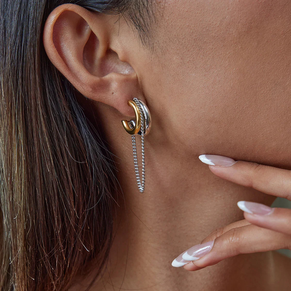 [Royal&Vicky]Galilea Link Chain Hoops
