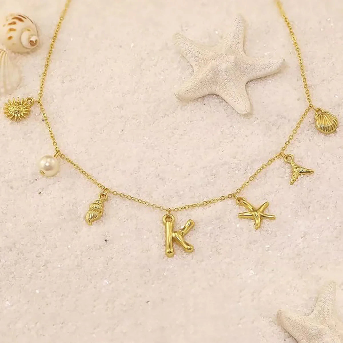 [Royal&Vicky]Avaria Ocean Initial Necklace