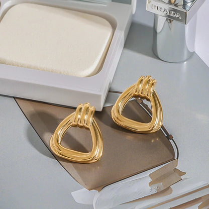 [Royal&Vicky]Doris Knot Charm Gold Earrings