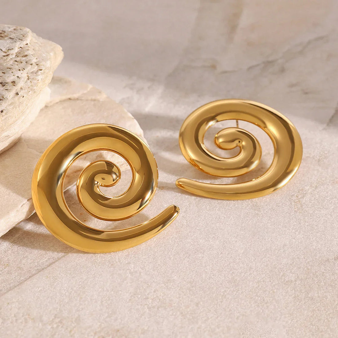 [Royal&Vicky]Zarya Spiral Gold Earrings