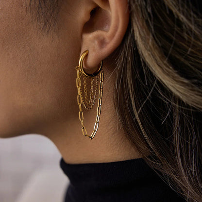[Royal&Vicky]Alaina Link Chain Hoops