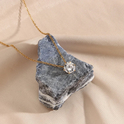 [Royal&Vicky]Kyla Solitaire Gold Necklace