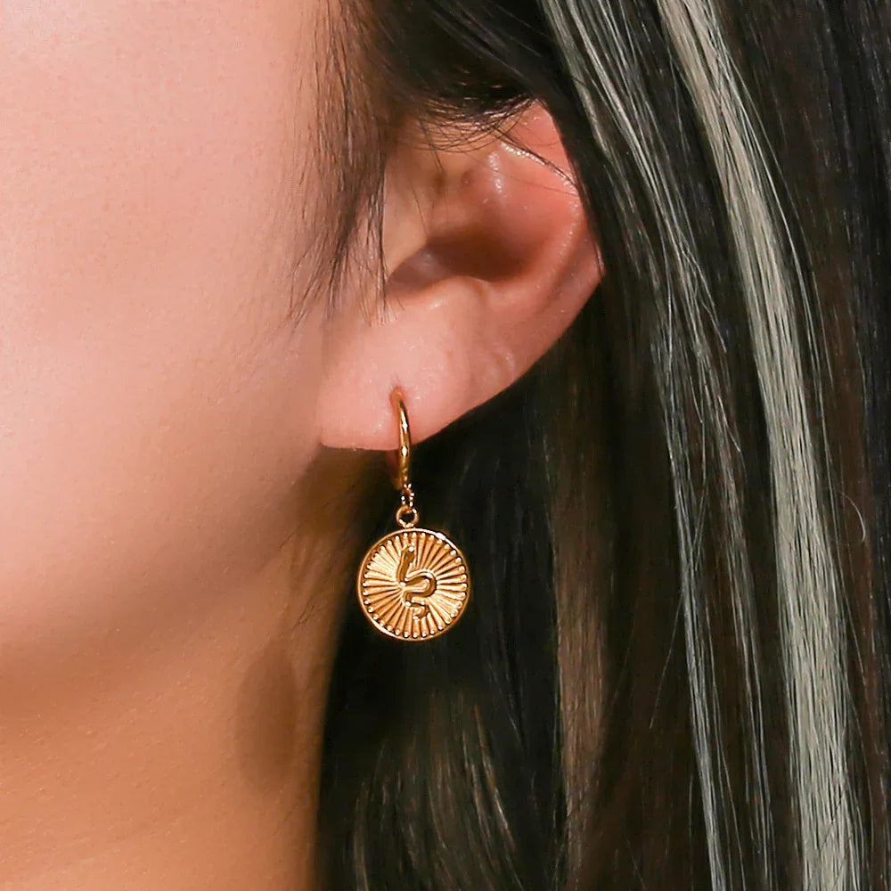 [Royal&Vicky]Eliana Serpent Coin Earrings