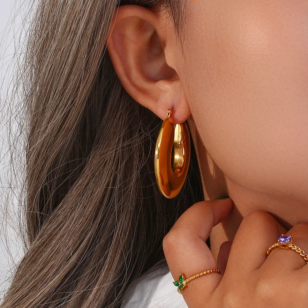 [Royal&Vicky]Kayleigh Chunky Hoop Earrings