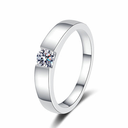 [Leaves]SLEEK MINIMALIST COUPLE'S MOISSANITE RING