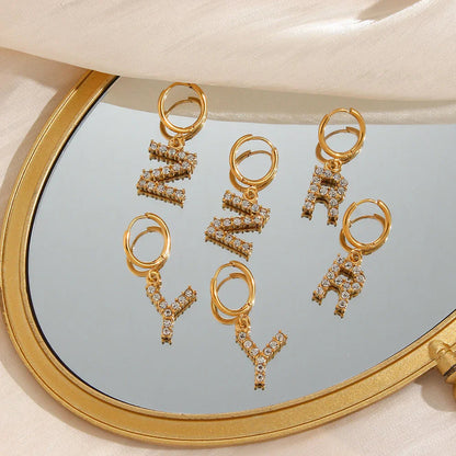 [Royal&Vicky]Wilhemina Initial Letter Earrings