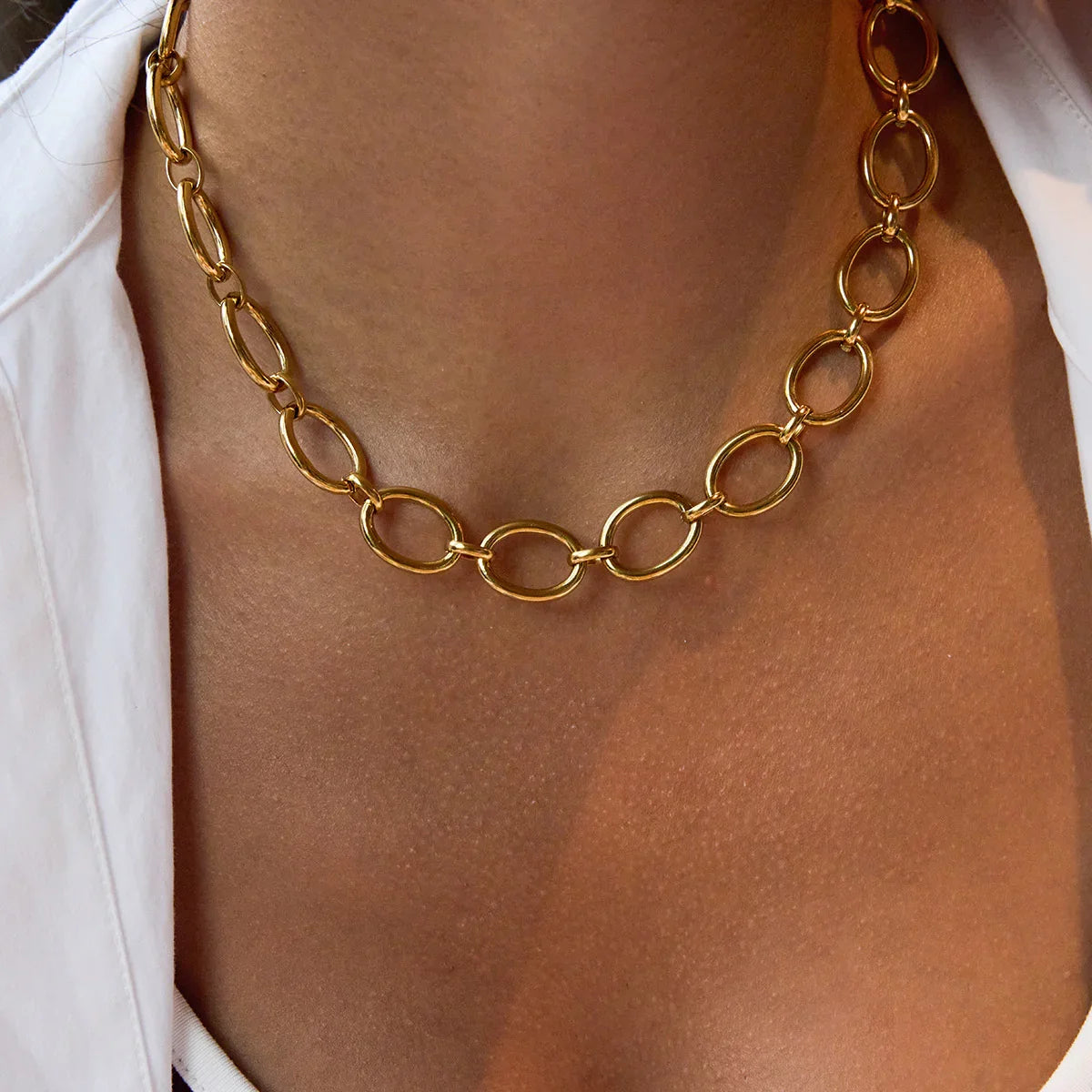 [Royal&Vicky]Cielle Chunky Gold Chain Necklace