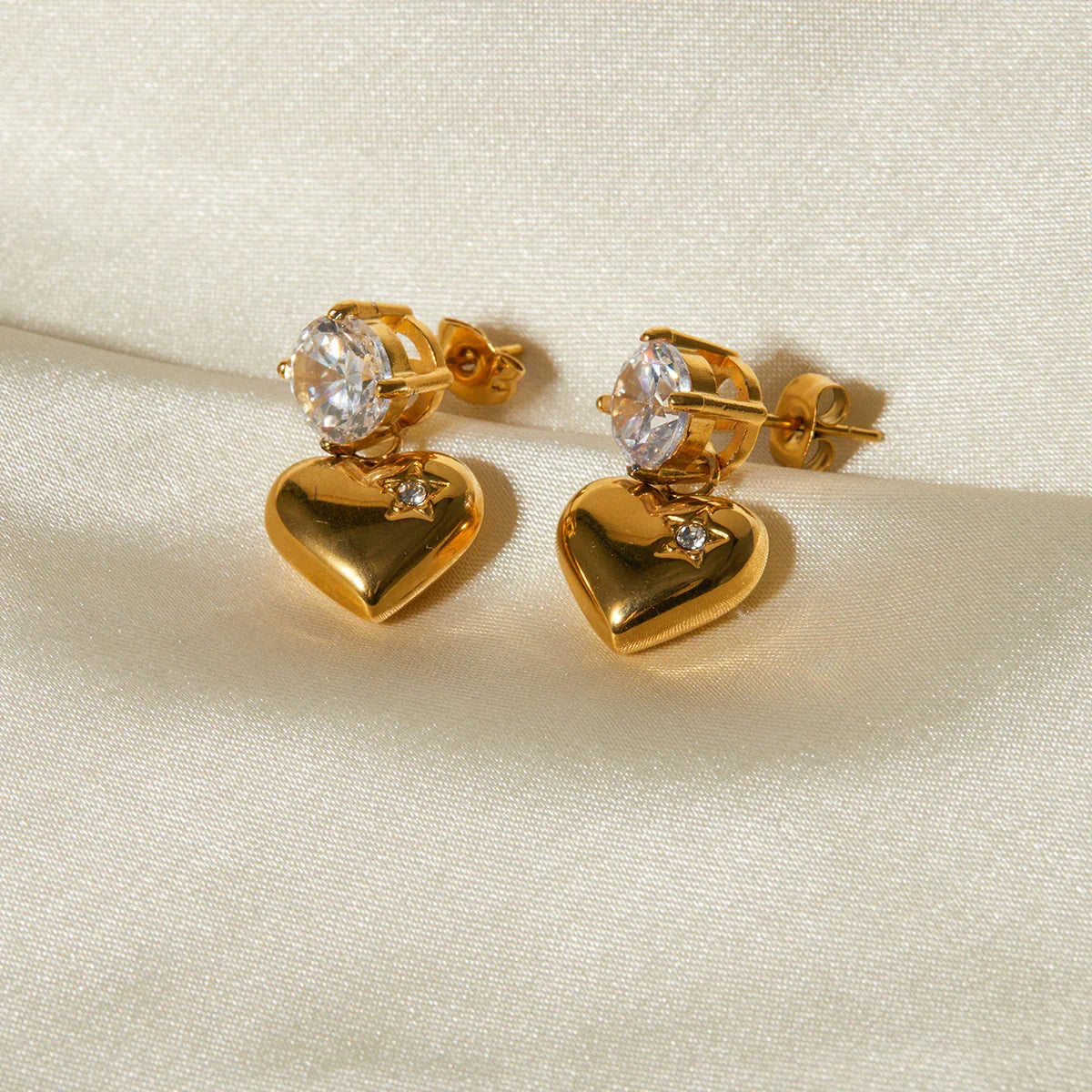 [Royal&Vicky]Emmeline Heart Gold Earrings