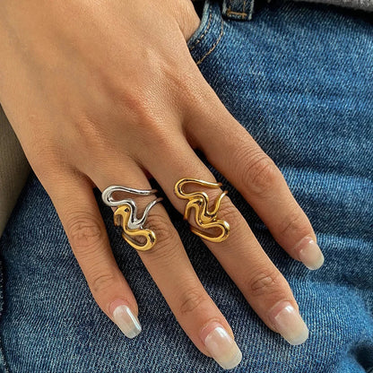 [Royal&Vicky]Halle Abstract Gold Ring
