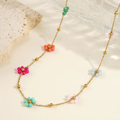 [Royal&Vicky]Azalea Floral Gold Necklace