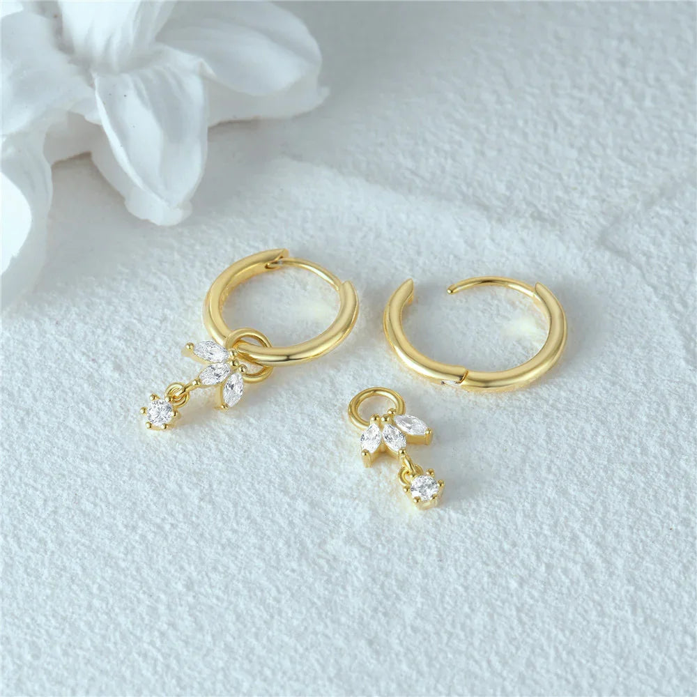 [Royal&Vicky]Brooke Removable Charm Hoops