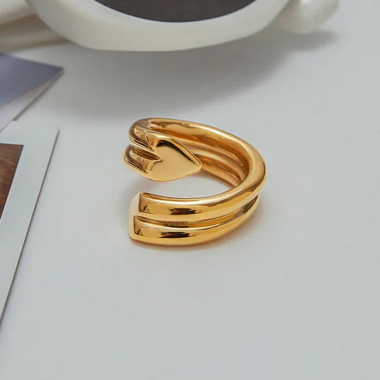 [Royal&Vicky]Tara Heart Twist Gold Ring